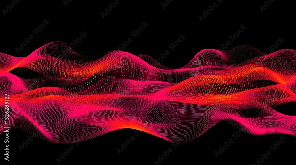 Poster an abstract digital wave pattern symbolizing ai-driven business automation and innovation.