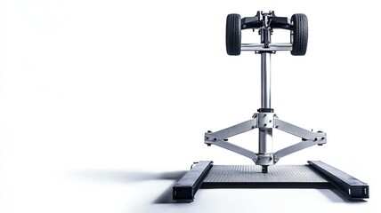 Naklejka premium Camera equipment on a minimalist backdrop.