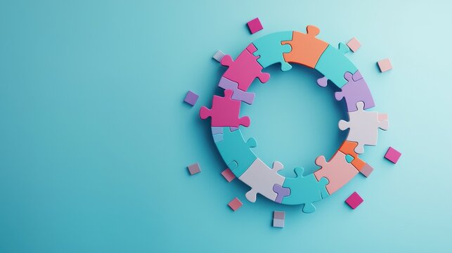 A community event poster featuring interwoven puzzle shapes