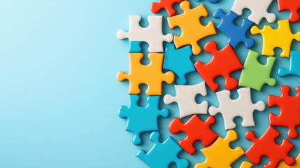 A community event poster featuring interwoven puzzle shapes