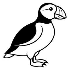One-Line Puffin Vector Illustration