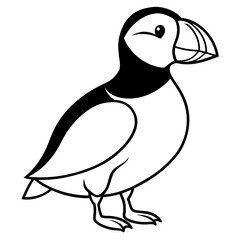 One-Line Puffin Vector Illustration