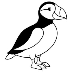 One-Line Puffin Vector Illustration