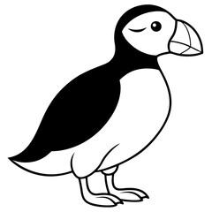 One-Line Puffin Vector Illustration