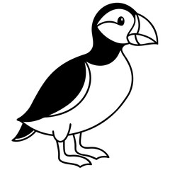 One-Line Puffin Vector Illustration