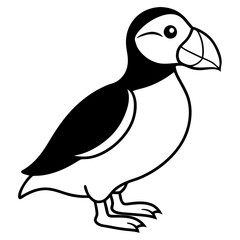 One-Line Puffin Vector Illustration
