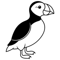 One-Line Puffin Vector Illustration