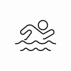 Swimming person water icon vector sign