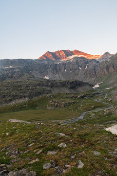 Morning view from Bivacco Annibale near Col de Clapier on french-italian borders