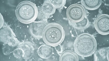 Systematic arrangement of micro bubbles, professional laboratory photography, precise focus detail, metallic monochrome palette, organized spherical structures, clean scientific documentation,