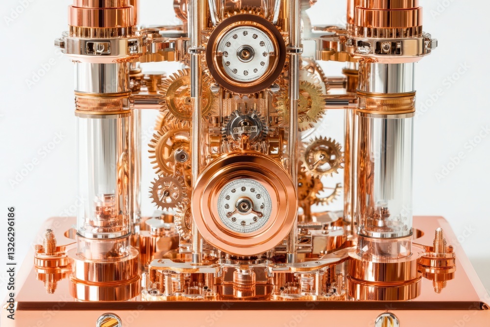 Leinwandbilder intricate clockwork machinery showcasing gears and mechanisms in a captivating metallic design