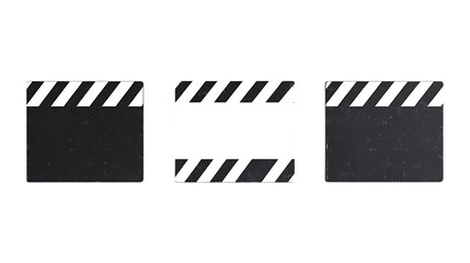 Obraz premium Pack Clapperboard Set Against Transparent Background for Film Industry Branding, Media Illustrations, or Movie Production Designs