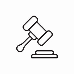 Legal gavel justice icon vector sign