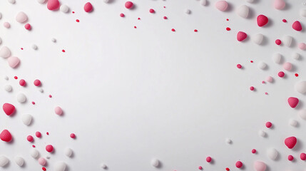 Minimalist White Background with Pink and Red Decorative Elements
