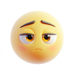 Fototapeta premium 3d sad yellow icon.