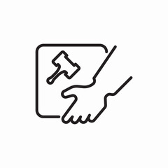 justice hammer icon vector sign