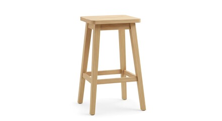 wooden bar chair isolated on white background