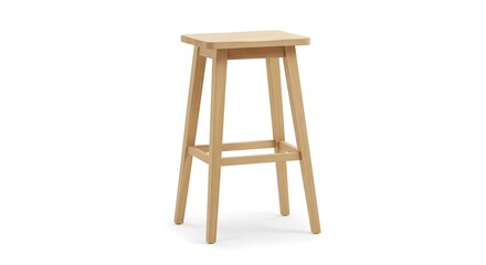 wooden bar chair isolated on white background