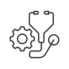 Healthcare, icon in line design. Healthcare, Medical, Hospital, Doctor, Patient care, Health, Medicine on white background vector. Healthcare editable stroke icon