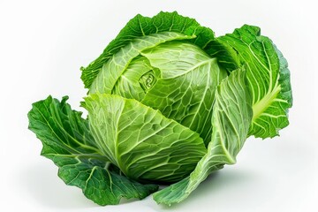Fresh cabbage on white surface. Artificial intelligence image