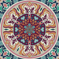 Mandala pattern in the style of Mogao Grottoes, China
