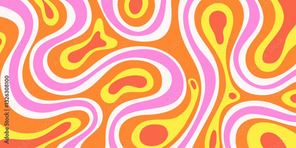 Aufkleber abstract geometric groovy texture vector design. psychedelic y2k background. trippy hand-drawn art.