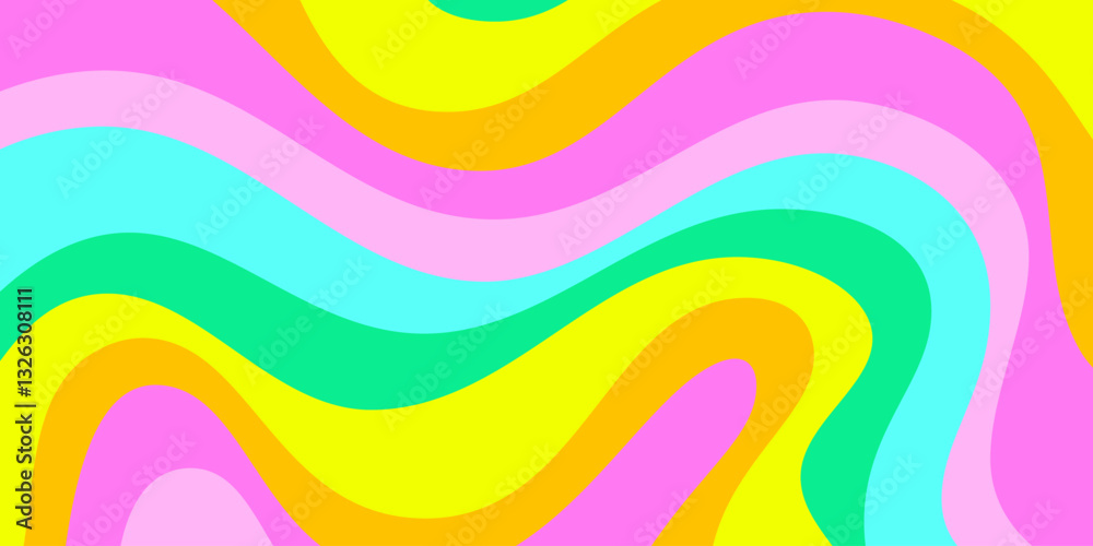 Poster cool wavy trippy y2k background. trendy groovy abstract psychedelic pattern. colorful geometric abst