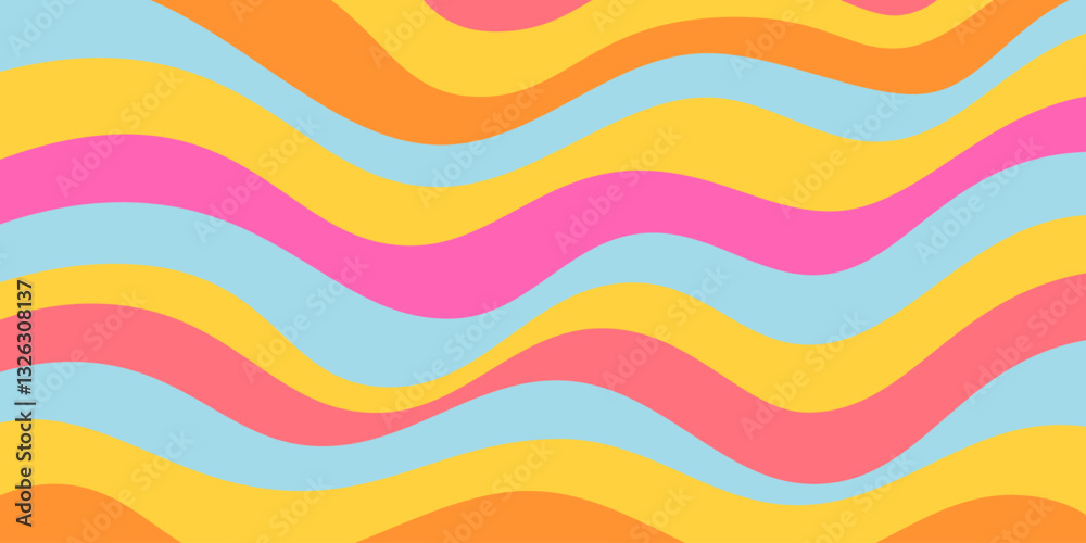 Poster cool wavy trippy y2k background. trendy groovy abstract psychedelic pattern. colorful geometric abst