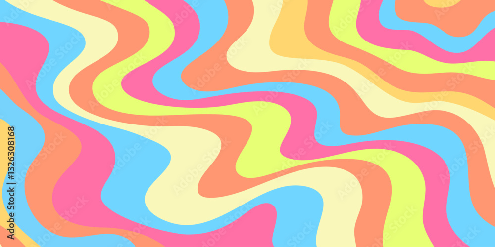 Aufkleber cool wavy trippy y2k background. trendy groovy abstract psychedelic pattern. colorful geometric abst
