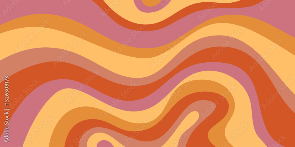 Fototapete cool wavy trippy y2k background. trendy groovy abstract psychedelic pattern. colorful geometric abst