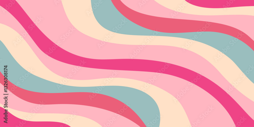 Aufkleber cool wavy trippy y2k background. trendy groovy abstract psychedelic pattern. colorful geometric abst
