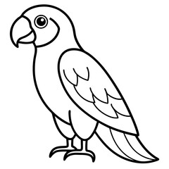 Single Line Parrot Vector Art