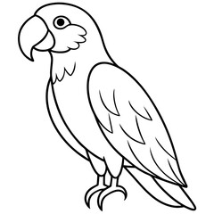 Single Line Parrot Vector Art