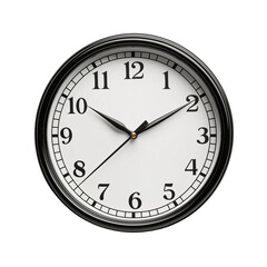 Classic analog clock with a clean and simple design, ideal for timekeeping, isolated on transparent bckground 