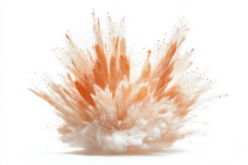 explosion bursting outward in all directions, intense energy and fluid motion, on white background