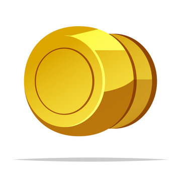 Round door knob handle vector isolated illustration