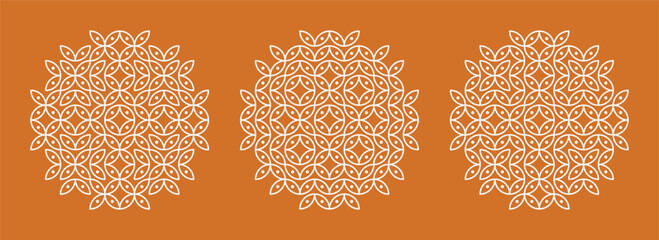 Set of modern pulli kolam. Indian home decor patterns.