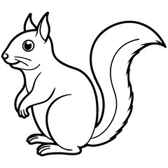 Single-Line Squirrel Vector Illustration