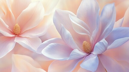 Fototapeta premium Soft pastel floral abstraction capturing the essence of spring through delicate watercolor technique