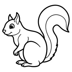 Single-Line Squirrel Vector Illustration