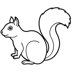 Single-Line Squirrel Vector Illustration
