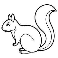 Obraz premium Single-Line Squirrel Vector Illustration