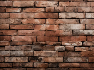 Close-up of a brick surface showing rough wear and natural texture displayed by time