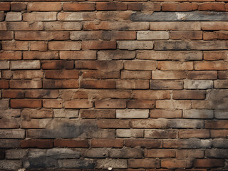 Fototapeta premium Close-up of a brick surface showing rough wear and natural texture displayed over time