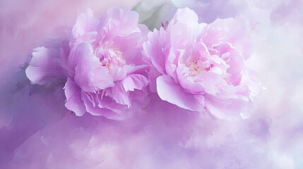 Delicate watercolor flowers in soft pastel hues create a serene spring atmosphere for nature lovers