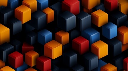 Obraz premium Abstract 3D Render: Colorful Cubes in a Dynamic Pattern AI Generated