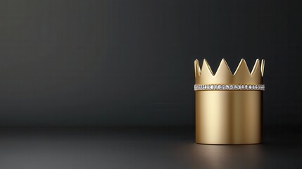 Gold Crown with Diamonds on Dark Background
