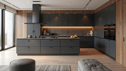 black wood kitchen design