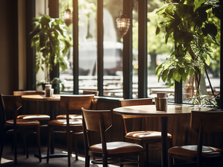 Obraz premium Coffee flows continuously as conversations fill the space and window light filters through