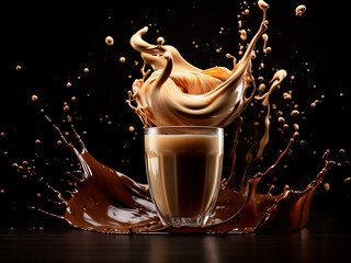 Cream swirls into coffee creating an energizing brown swirl with a caffeine kick